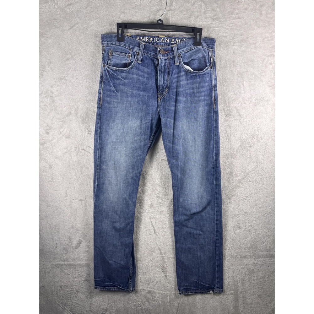 American Eagle Outfitters Jeans Mens 30x34 Blue Relaxed Fit Straight Denim Pants